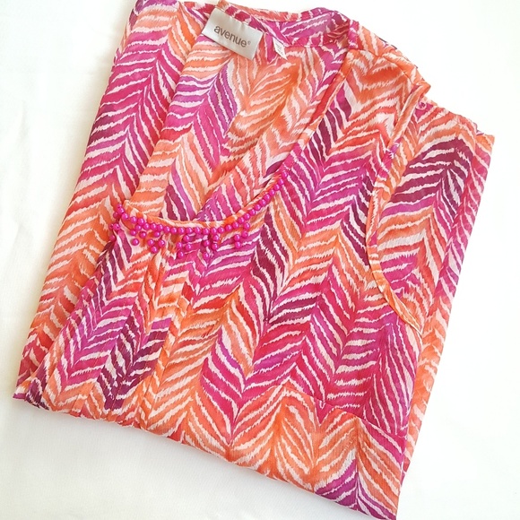 Avenue Tops - Avenue || Sheer Tank with Embellished Neckline